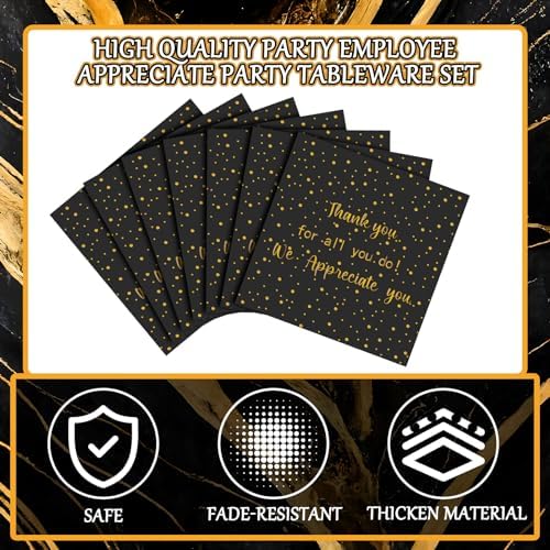 Geyoga 96 Pcs We Appreciate You Decoration Set,Black and Gold,Thankful - Image 4