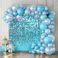 Shimmer Wall Backdrop Lake Blue 24Pcs Sequin Panels Decoration by KateBackdropforPhotography