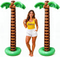 Playbees Giant Inflatable Palm Trees, 66 Inch (5.5 FT), 2 Pack, Tropical Luau Party Decorations for Beach, Poolside, Hawaiian Theme and Outdoor Events, Easy Inflation by Playbees