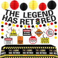 The Legend Has Retired Party Decorations, Funny Caution Warning Retirement Party Decorations Include Banner Tablecloth Hanging Swirls Honeycomb Balls Circle Garland for Coworker Boss Men Women Funny Warning Sign Theme Party Supplies by Unknown
