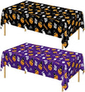 2 Pack Halloween Plastic Tablecloth 54 x 108 Inch Purple Black Tablecovers by QZYL