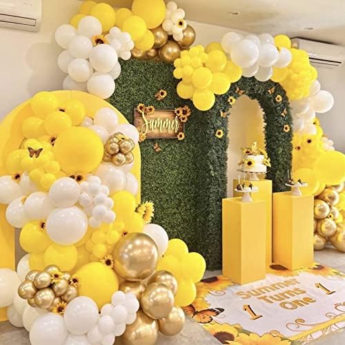 Voircoloria 130pcs Yellow Balloons Garland Arch Kit, 18 12 10 5 Inch - Image 5