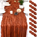 8 Pack Terracotta Cheesecloth Table Runner 17x108 inch Boho Gauze Cheese Cloth Table Runners for Wedding Party Baby Bridal Shower Home Decor by Unknown