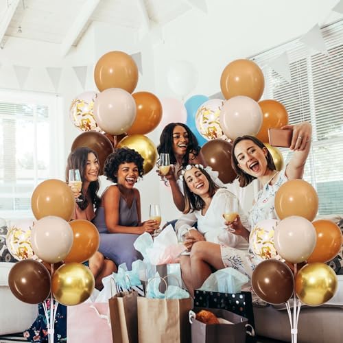 4 Sets Brown Balloons Stand for Table, Fall Party Decorations - Image 3