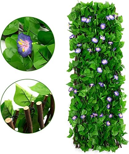 DOEWORKS Expandable Faux Ivy Trellis Fence, Patio Privacy Screen, 2 Pack - Image 3