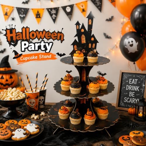 Halloween Decorations - 3 Tier Cupcake Stand for Halloween Party Decor - Image 3