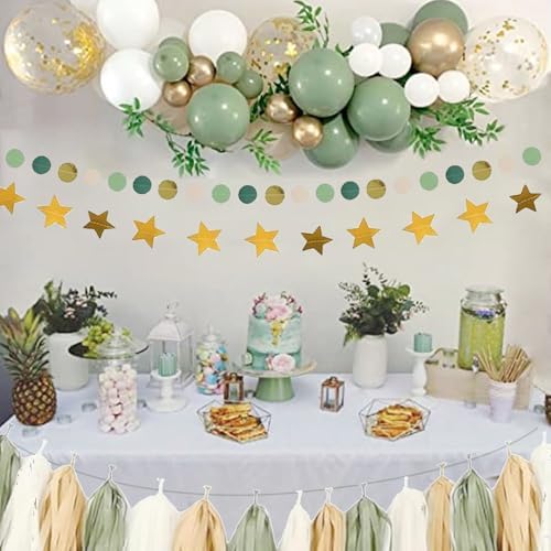 Sage Green Baby Shower Decorations Gender Neutral Baby Shower Decorations Welcome Baby Banner Sage Green Balloons Paper Lanterns Pom Tablecloth Neutral Gender Reveal Birthday Party Supplies - Image 7