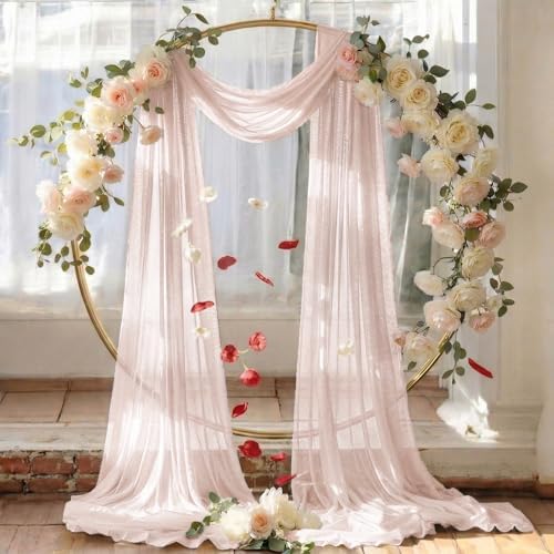 Pack of 1 Wedding Arch Drape Panel Fabric 30" x 100ft - Nude - Image 6