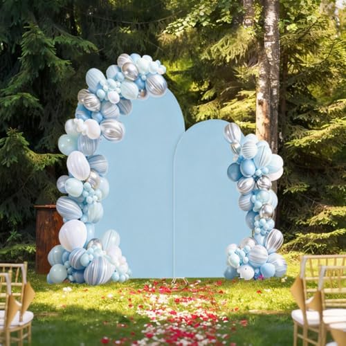 SuuWoee Wedding Arch Backdrop Stand Set of 2 With Blue Cover (7.2FT+6FT) - Image 3