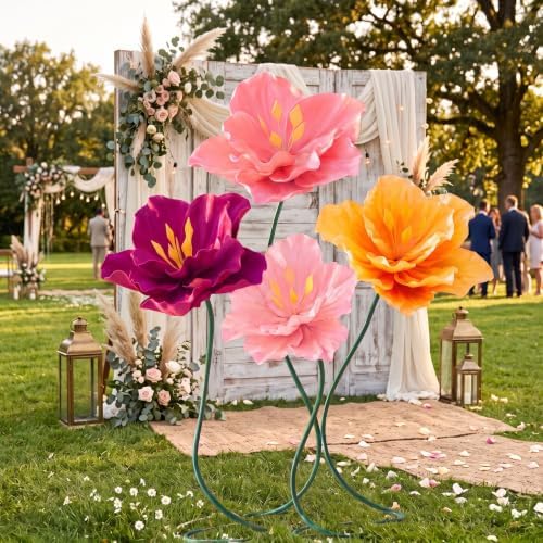 4 Pack 5 ft Giant Artificial Hibiscus Flowers Big Paper Flowers - Image 3