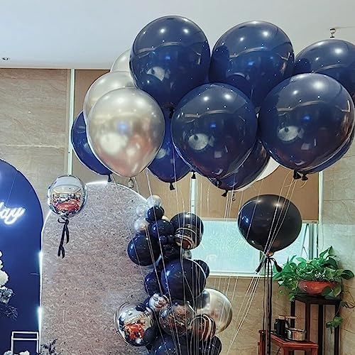 412pcs Navy Blue Balloons Garland Arch Kit 18 12 10 5 Inch Different Sizes Latex Balloons for Shower Christmas Birthday Festival Happy Blue Theme AnniversaryWedding Jungle Safari Decorations - Image 5