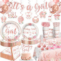 351Pcs Its a girl Baby Shower Decorations Tableware Set Severs 50, Girl Baby Shower Decorations Include Banner, Balloons, Tablecloth, Plates, Cups, Table Decorations by Unknown