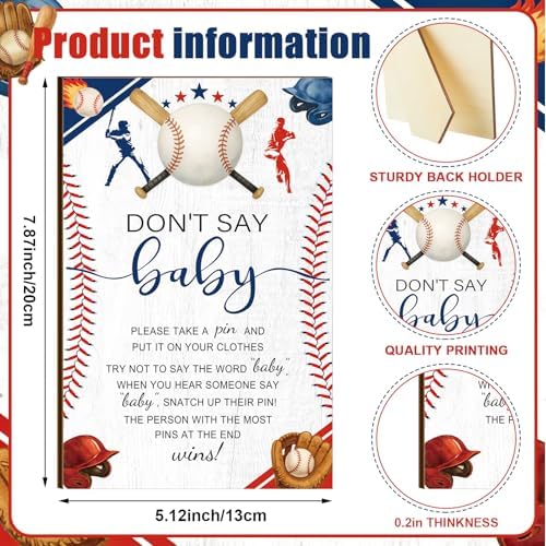 Patelai 321 Pcs Baby Shower Games Supplies, Baseball - Image 5