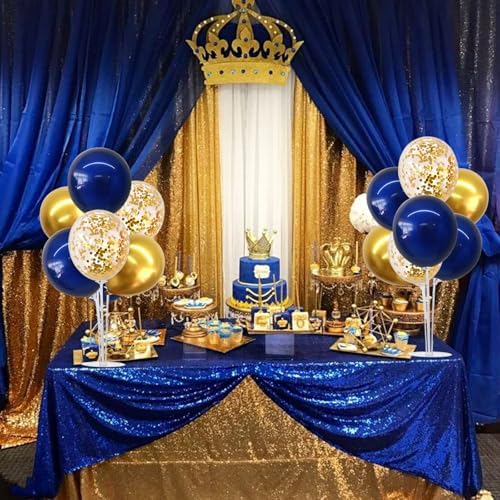 TONIFUL 6 Set Navy Blue Gold Balloons Stand Balloon Centerpieces for Table - Image 6