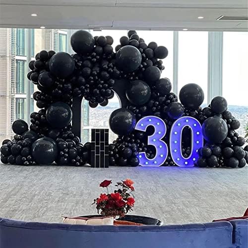 412pcs Black Balloons 18 12 10 5 Inch Black Balloon Garland Arch Kit Different Sizes Matte Latex Balloons for Baby Shower Birthday Wedding Party Decorations - Image 4