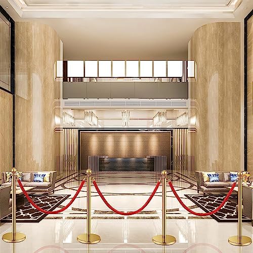 Ferraycle 6 Pcs 2026 Wedding Stanchions and Velvet Ropes Set, Gold - Image 6