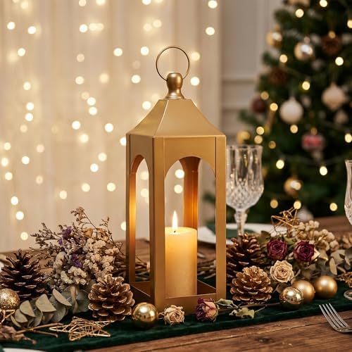 Modern Farmhouse Lantern Decor Metal Decorative Hanging Candle Lanterns - Image 6