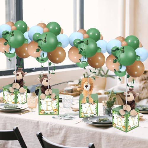 Lenwen 6 Sets Baby Letter Boxes Baby Shower Decor, Jungle Animal, Colorful - Image 6