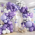 412Pcs Purple Balloon Garland Arch Kit,18 12 10 5 Inch Different Size Lavender Latex Metallic Silver Balloons for Butterfly Birthday Girls Women Wedding Birthday Baby Shower Party Decorations by PAXILE