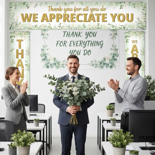 Smoothnovelty 3 Pcs Green Eucalyptus Appreciation Banner - Image 6