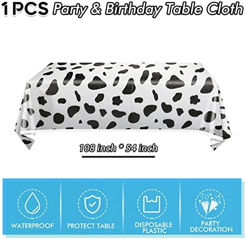 Cow Birthday Party Supplies - Farm Cow Print Birthday Party Tableware Includes 20 Party Plates, 20 Napkins and 1 Tablecloth Perfect for Cow Farm Theme Birthday Parties Decorations - Image 5
