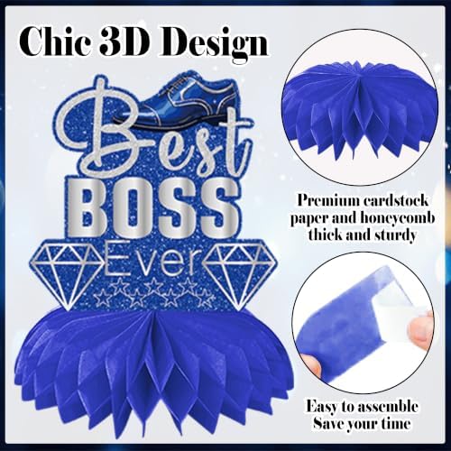 Boss Day Decorations, Happy Boss's Day Banner and Honeycomb Centerpieces - Image 4