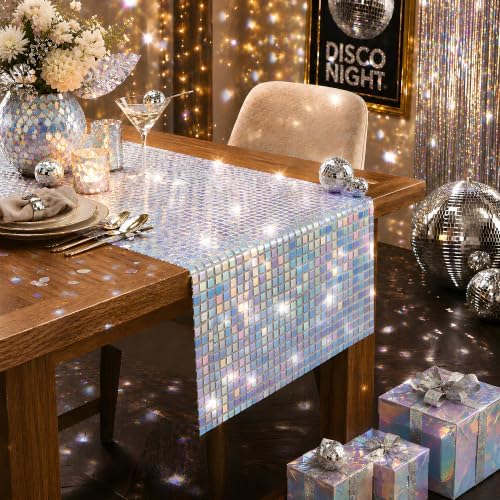 Disco Party Decorations - Iridescent Glitter Disco Table Runner - Image 7