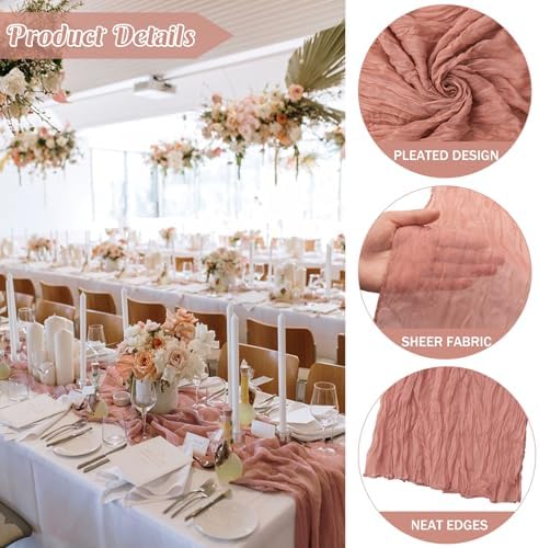 10FT Cheesecloth Table Runner Boho Party Home Decorations - Image 2