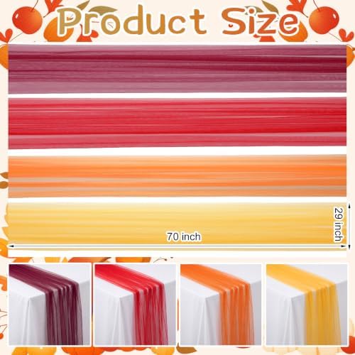 8 Pcs Fall Table Runners 29 x 71 Inch Thanksgiving Decor - Image 2