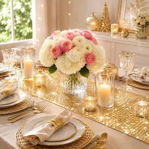 Disco Party Decorations - Gold Glitter Disco Table Runner - Image 3
