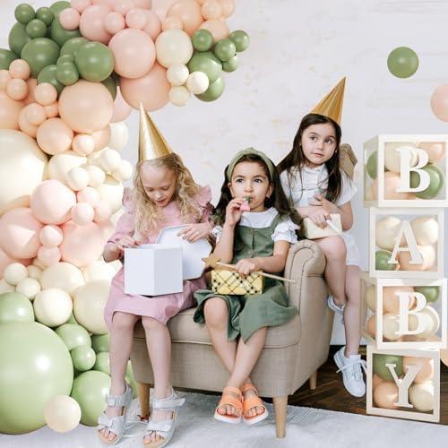 CROSSFINGERS Pink and Sage Green Wildflower Baby Shower Decorations - Image 3