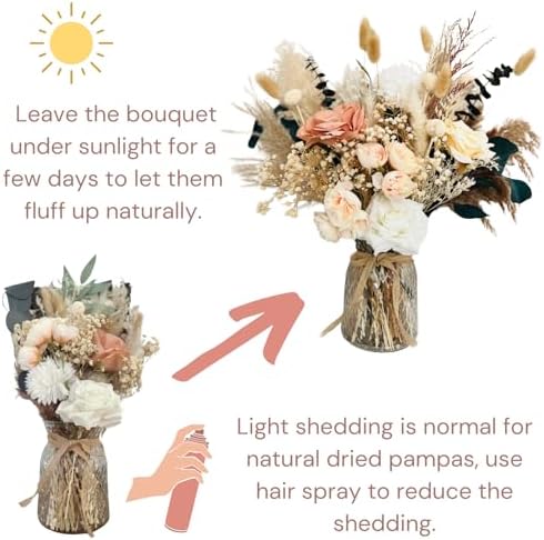 Luxury Floral Arrangement with Vase - Pampas Grass & Artificial Flowers - Image 4