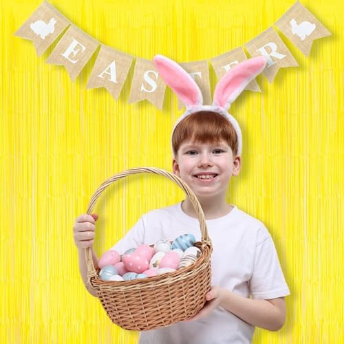 BRAVESHINE Fringe Curtain Backdrop | 2PCS | Pastel Yellow Party Decorations - Image 2