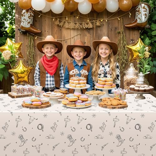 6 Pack Western Cowboy Party Decorations Tablecloth, Rodeo Table Covers - Image 6