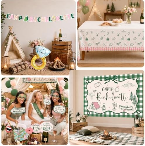 Camp Bachelorette Decorations, Pink Green Bachelorette Party Decorations - Image 6