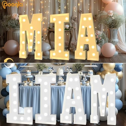 Pooqla 4 FT Marquee Letters, Light Up Letter Y, Cool White and Warm White - Image 6