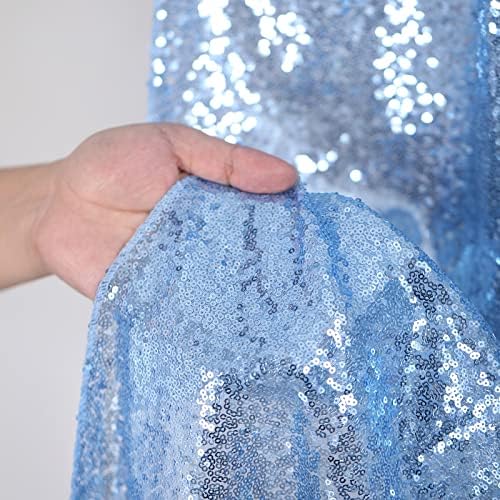 Baby Blue Sequin Backdrop 2 Panels 2FTx8FT Glitter Party Backdrop Curtains - Image 5