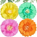 SUNBEAUTY Giant Colorful Paper Flowers Party Decorations 20" Large Fiesta Bulletin Board Tissue Pom poms Room Wall Decor for Birthday Wedding Bridal Babyshower Backdrop Hanging Tea Party Supplies by SUNBEAUTY