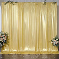 Outpain 10x10ft Gold Sequin Backdrop Curtains, Wrinkle Free Glitter Backdrop Drapes for Wedding Parties Photography Stage Decor, Non-Shedding 2 Panels Set (5x10ft Each) by Outpain