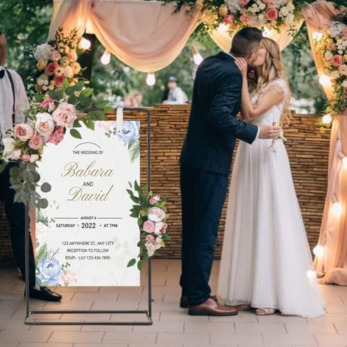 Wedding Sign Stand, Welcome Poster Easel Stand,Black,2 Pack - Image 5
