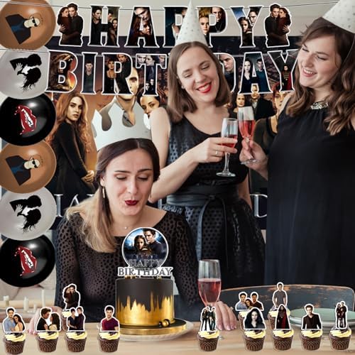 42Pack Saga of Twilight Party Supplies Pack Includes，Banner，Cake Topper，Blackdrop,Balloons for Saga of Twilight party Decoration - Image 6