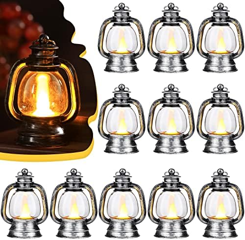 Ferraycle 12 Pcs Mini Lanterns Bulk 4 Inch Silver Lamp Table Centerpieces by Ferraycle