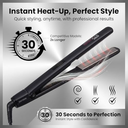 IZUTECH KTX Slim450 Titanium - 1Inch Professional Flat Iron with Adjustable Heat to 450 degrees Dual Voltage Auto Shut-off - Image 3