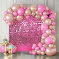 Shimmer Wall Backdrop Hot Pink 24Pcs Sequin Panels Decoration by KateBackdropforPhotography