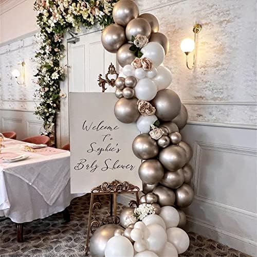 60Pcs Champagne Gold White Balloons for Birthday Engagement Party Decor - Image 6