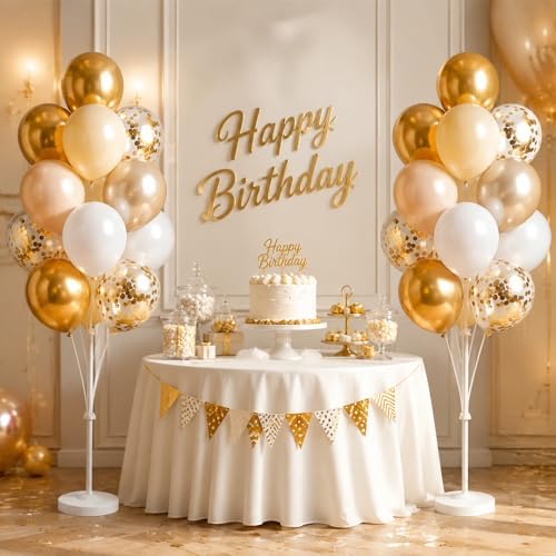 Gold Balloon Column Stand Kit with Base for Floor or Table - Image 7