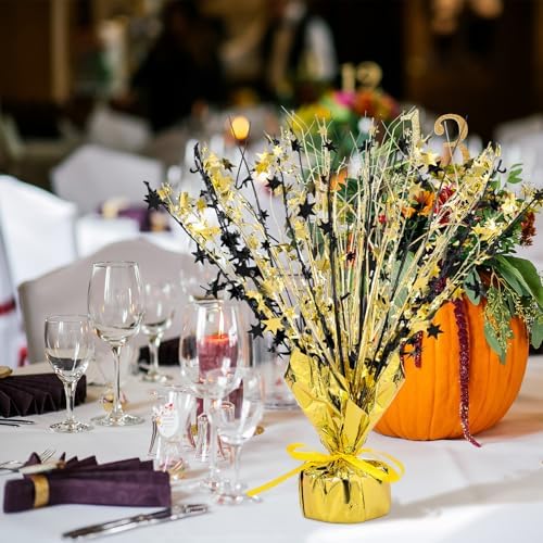 Crowye 3 Pcs Black Gold Foil Spray Centerpieces Wedding Decor - Image 5
