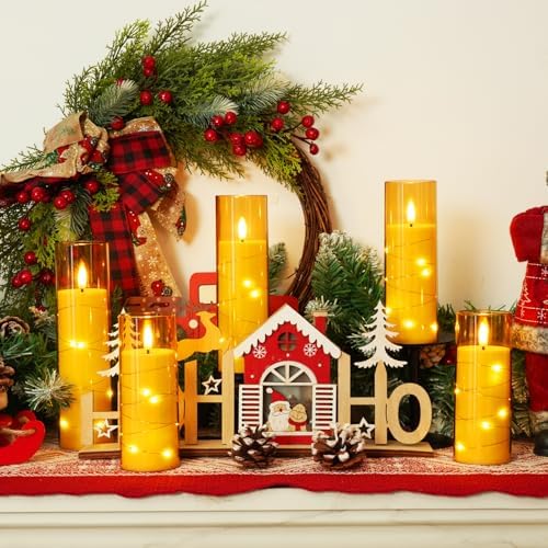 Homemory 12Pcs Flickering Flameless Candles with Remote, LED Pillar Candles - Image 6