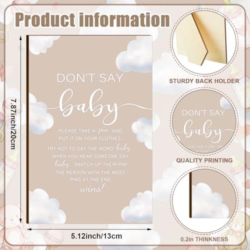 Patelai 321 Pcs Baby Shower Games Supplies, Cloud - Image 4