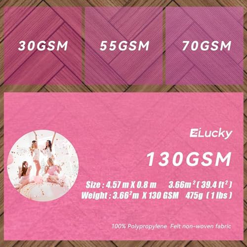 EZLucky Pink Carpet Runner for Party, 2.6 x 15 ft, 130 GSM Felt Fabric - Image 4